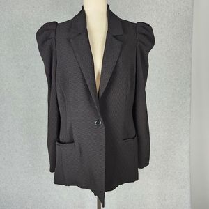 ASTR The Label Black Textured Puff Sleeve Statement Jacket Blazer Size XL